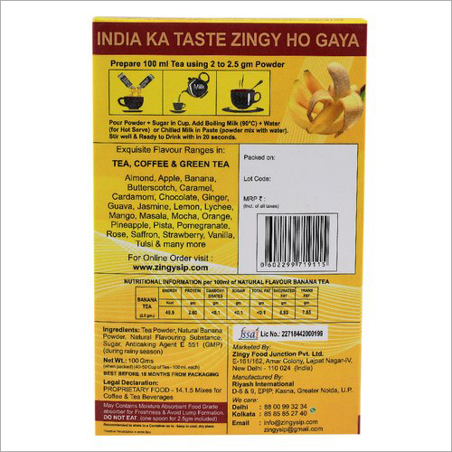 Powder 100 Gm Zingysip Instant Banana Tea