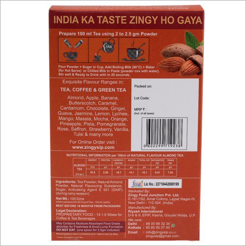 Powder 100 Gm Zingysip Instant Almond Tea