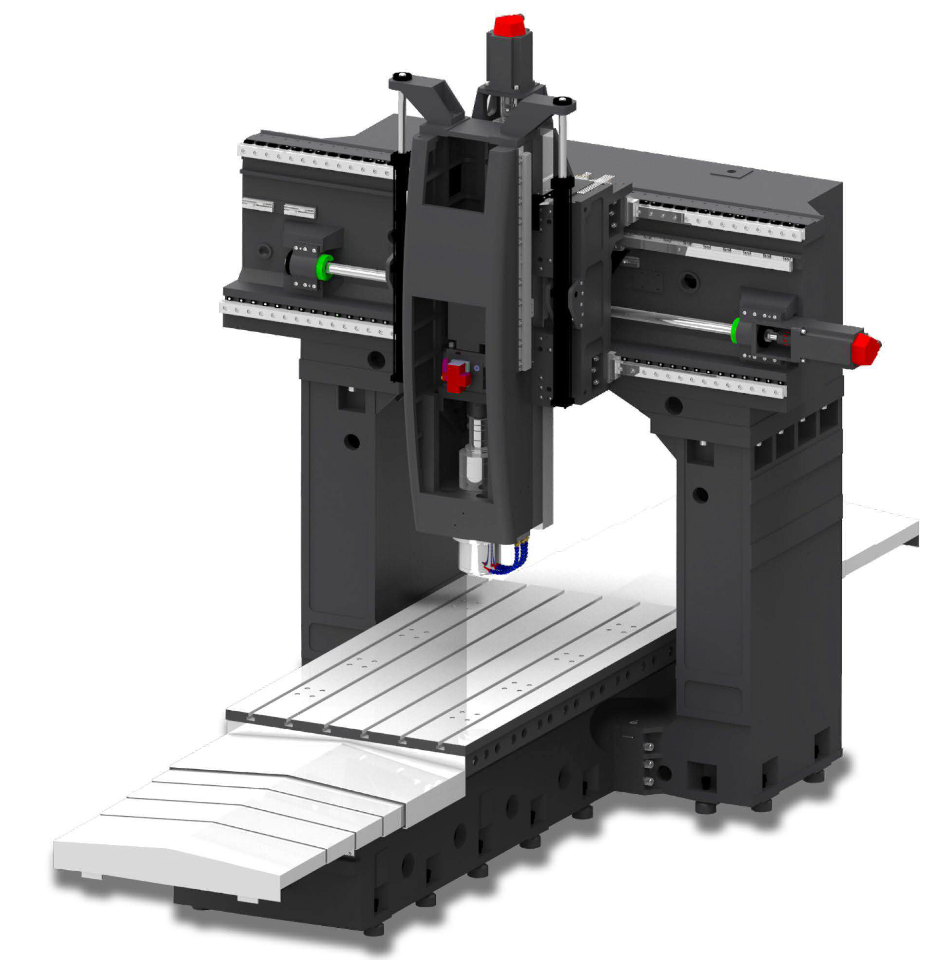 Maple Double Column Machining Center - High Torque Spindle Motor, 12000-18000 Rpm, 415 Volt Power, Automatic Operation, 12 Months Warranty | Heavy Duty Roller Guide Ways, Various Angular Cutting Head Options