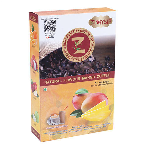 100 Gm Zingysip Instant Mango Coffee - Powder Form, 100 Gm Size, 18 Months Shelf Life | Organic Usage For Hot, Cold, And Iced Coffee