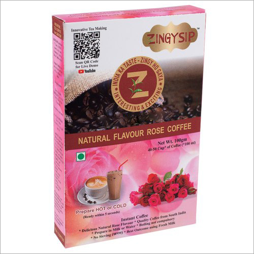 Rose Flavored Organic Instant Coffee - 100g Powder, Minimum Order 2 Pack, 18 Months Shelf Life