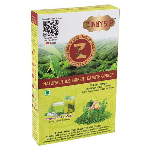 100 Gm Zingysip Green Tea With Tulsi And Ginger - Physical Form: Powder