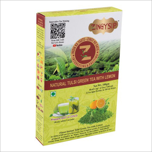 100 Gm Zingysip Green Tea With Tulsi And Lemon - Physical Form: Powder