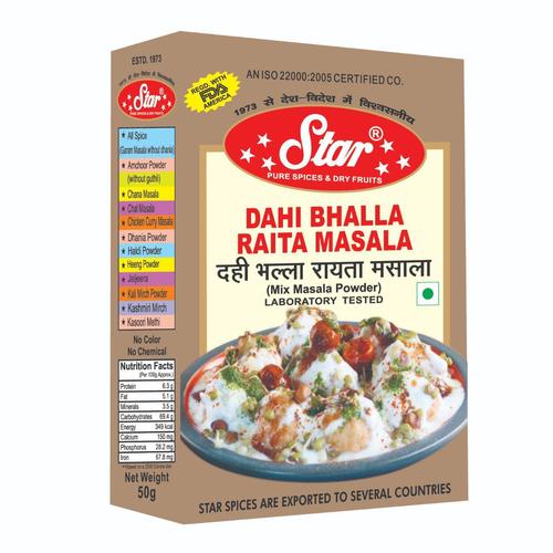 Dahi Bhalla Raita Masala - Food Grade, Blended | Storage At Room Temperature, Available In 100g And 500g Weights