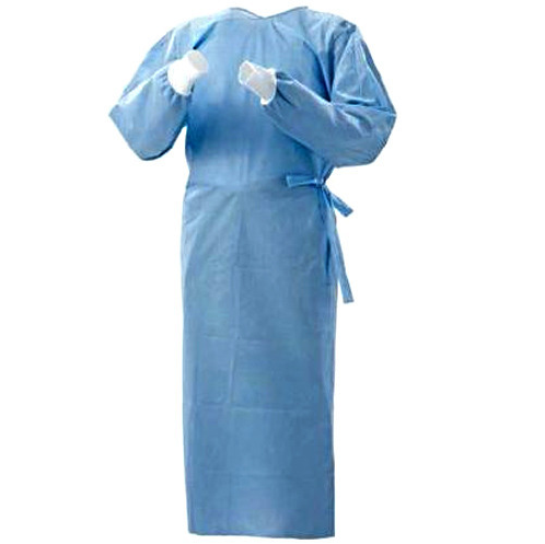 Disposable Surgical Gown - 100% Cotton Blue Color Tear-resistant And Soft Fabric Includes Gloves Head Cover Face Mask Shoe Cover