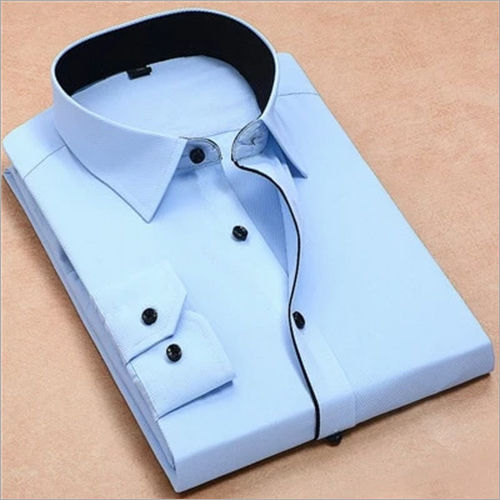 Light Blue Mens Plain Formal Shirt