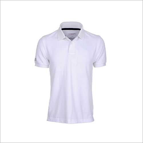 Mens Polo Neck White T-shirt Gender: Male