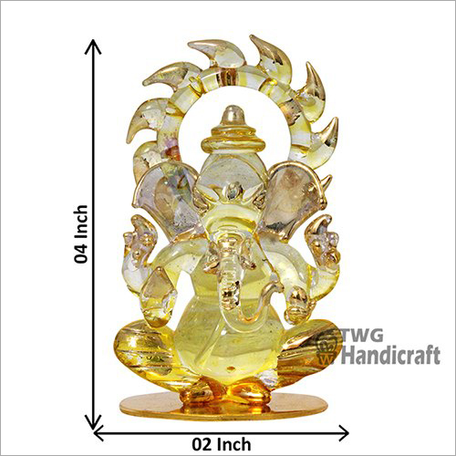 Multicolor Ganesha Crystal Showpieces Car Dashboard Statues