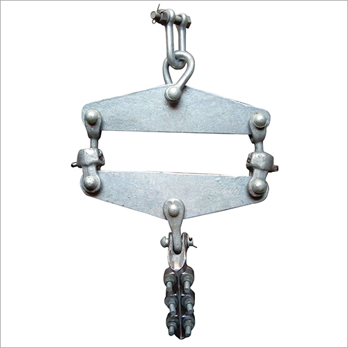 Double Tension Hardware Fitting - Galvanized Steel, 100mm x 150mm x 50mm | 10kN Load Capacity, Hot-Dip Galvanized Finish, Bolt-on Installation for Overhead Power Lines