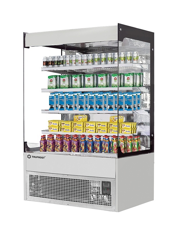 Open Chiller - Stainless Steel, 700x670x2000 Mm, Black, 320l Capacity, -6â°c, R404a Refrigerant, 5.5a Rated Current, 4 Shelves, Eco Friendly, Manual Control