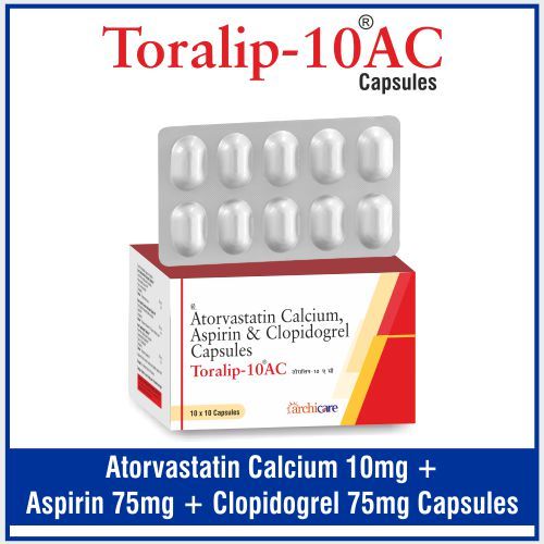 Atorvastatin 10Mg +  Aspirin 75Mg+  Clopidogrel 75Mg