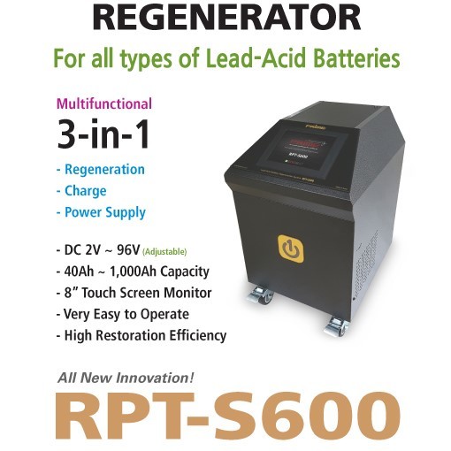 Prime Rpt-s600 Universal Battery Regenerator - 53x68x76 Cm, 54.1 Kg Weight, 2-year Warranty | Optimized High-frequency Pulse Technology, Superior Sulfation Removal, Enhanced Battery Life Extension
