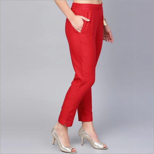 Red Ladies Designer Pant