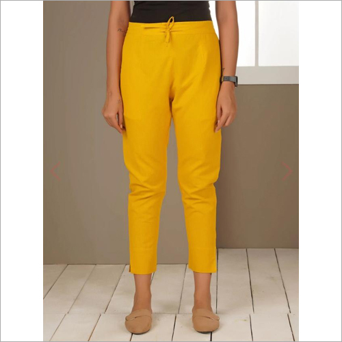 Yellow Ladies Casual Wear Pant