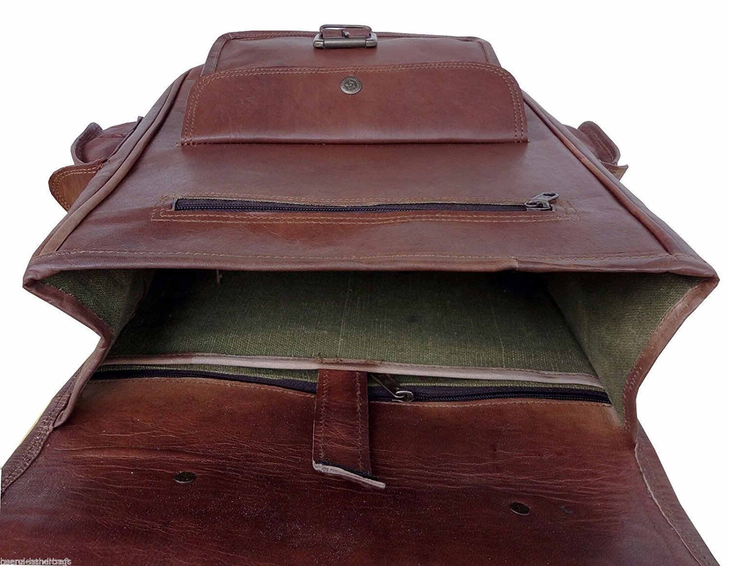 Natural Brown Leather Rucksack Bag