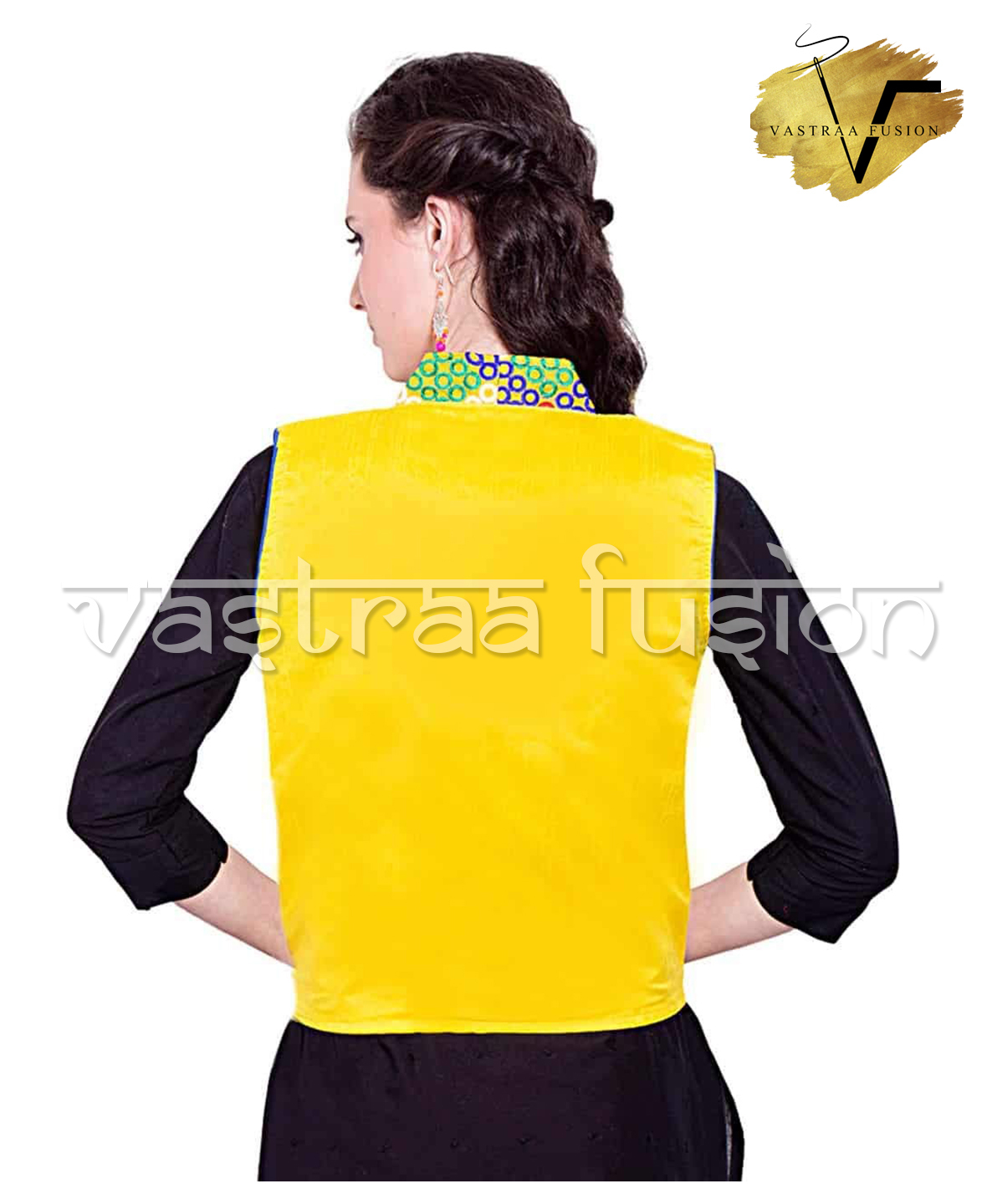 Multi Colour Embroidered Festival Wear Short Jacket / Shrug - Cotton Flex, Size Xs To 5xl, Multi-color, Regular Fit, Sleeveless, Washable