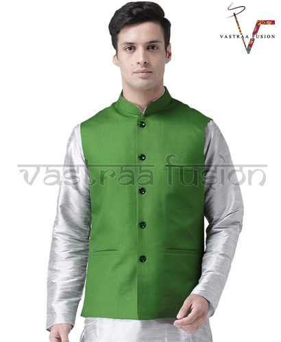 वॉशेबल मेन प्लेन फेस्टिव वियर नेहरू जैकेट