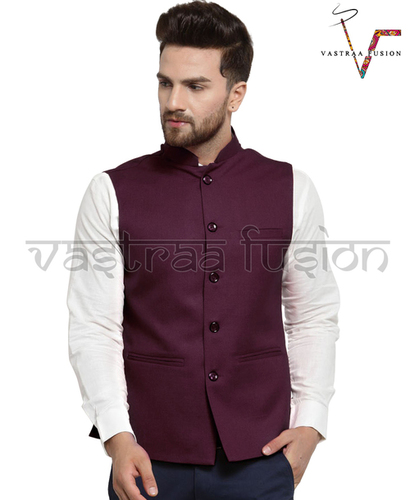 ऑल मेन प्लेन फेस्टिव वियर नेहरू जैकेट