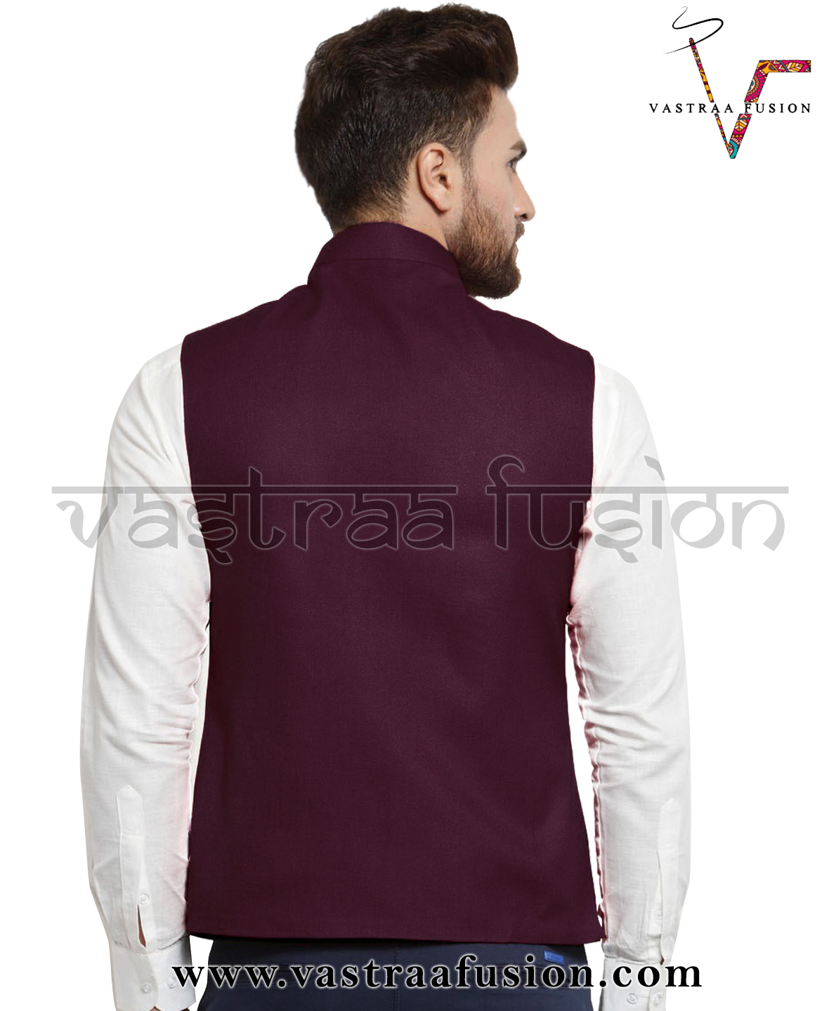Men Plain Festive Wear Nehru Jacket - Cotton Blended Jute, Size 36 To 50 Inches, Black Colour , Regular Fit, Sleeveless, Washable, Trendy Style