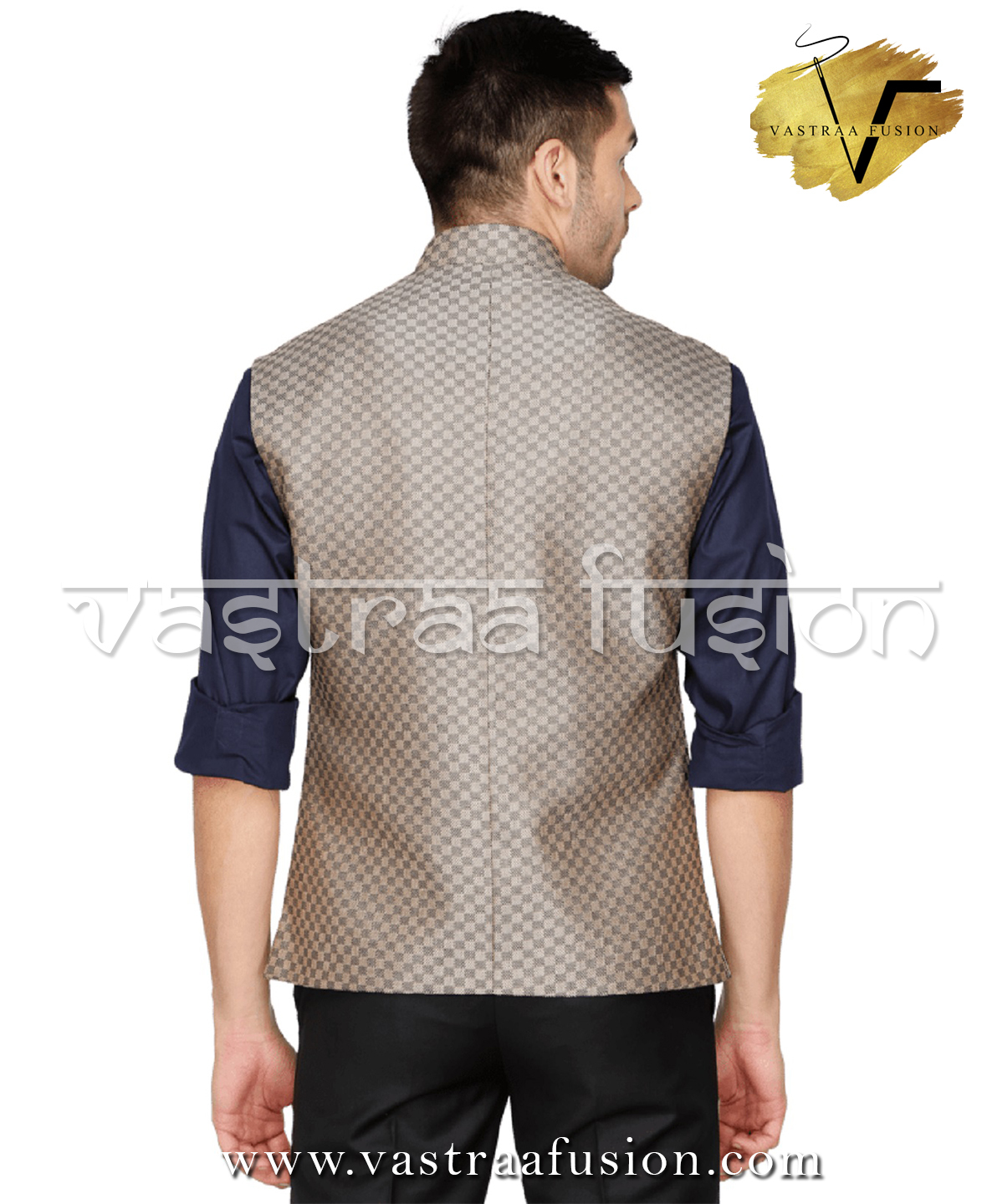 Men Plain Festive Wear Nehru Jacket - Cotton Blended Fabric, Regular Fit Size 36 To 50 Inches, Black Color, Sleeveless, Washable, Traditional Style