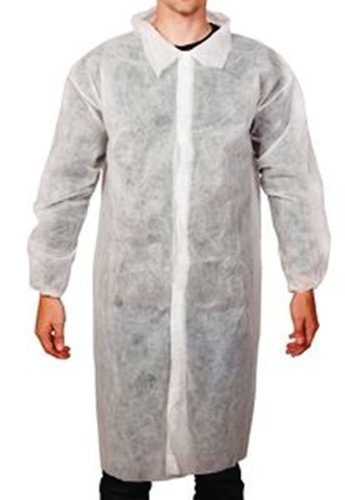 Medical Disposable Gown - Sms Material, Universal Size, White Color | Long Sleeves, Attached Hood, Zipper Closure