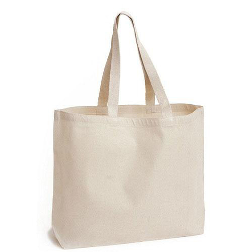Canvas Plain Bags - Canvas Material, Customized Size & Design, White Color, With Handles | Versatile and Sustainable Carrying Solution