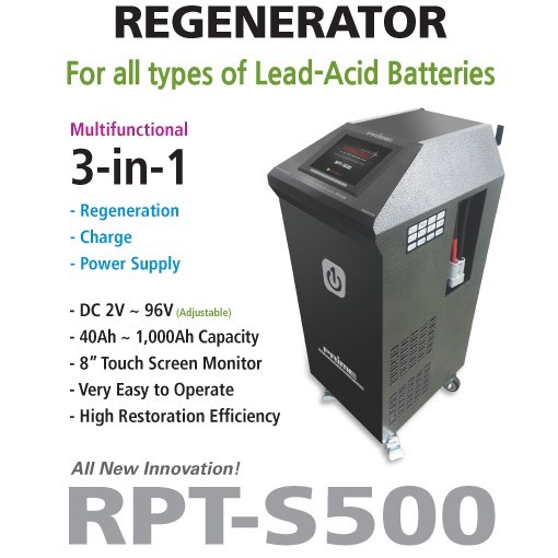 Prime Rpts500 Universal Battery Regenerator - 1100mmh X 530mmw X 680mmd, 67.5kg Weight | 2v To 96v Voltage Input, 8 Inch Touch Screen, Optimized For 1000ah Battery Restoration