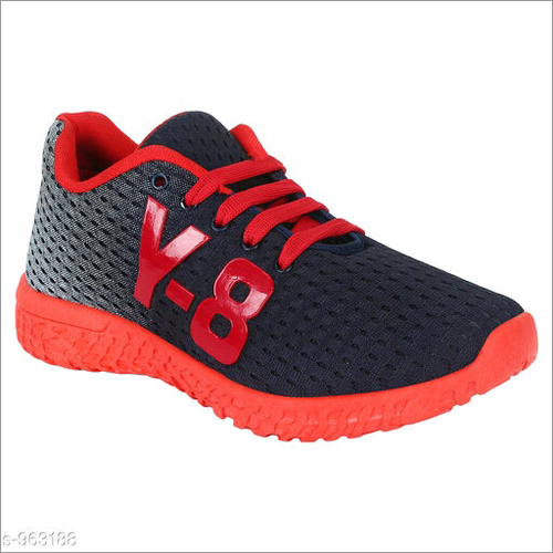 Mens Casual Shoes - Varies in Size | Black and Red Color, y-8 Logo