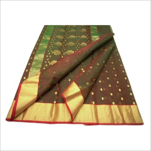 Party Wear Chanderi Border Pure Silk Saree