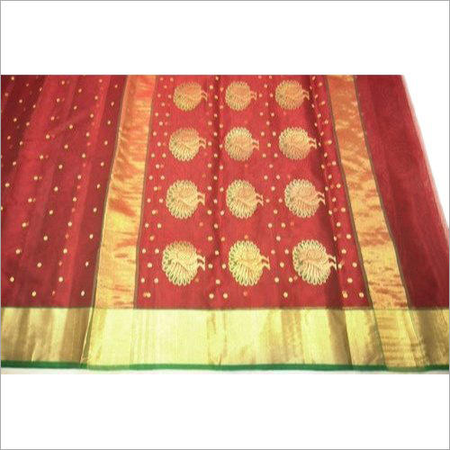 Party Wear Chanderi Border Pure Silk Saree