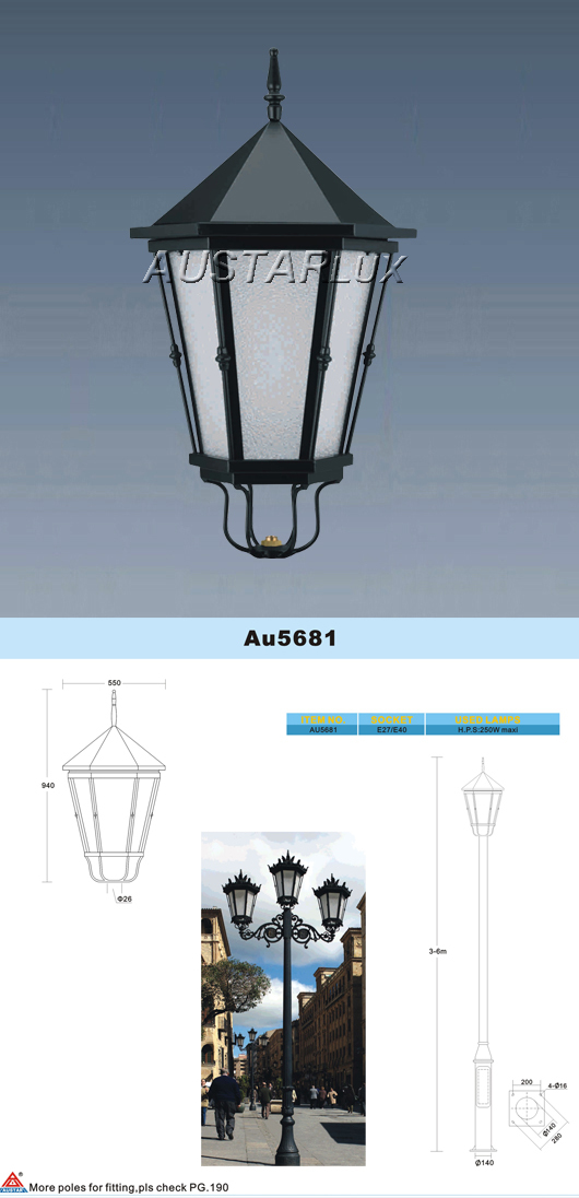 Au5681 Classical Lighting - Aluminum, Steel, Glass, 26mm Mounting, Ip33/ip65 Protection | Durable Design, Easy Installation, Customizable Color, Energy Efficient
