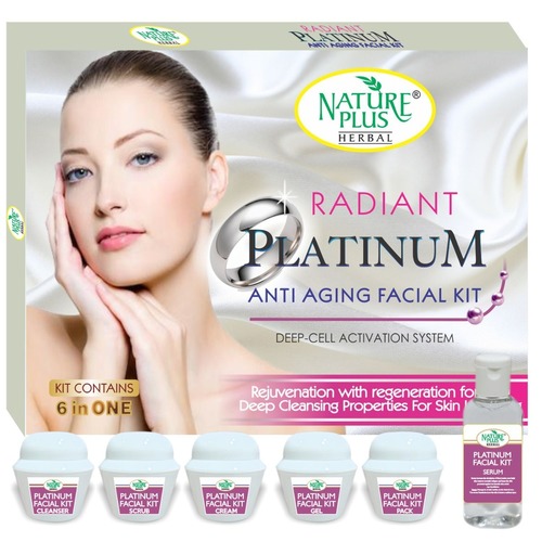 Nature Plus हर्बल प्लेटिनम एंटी-एजिंग फ़ेशियल किट 370gm