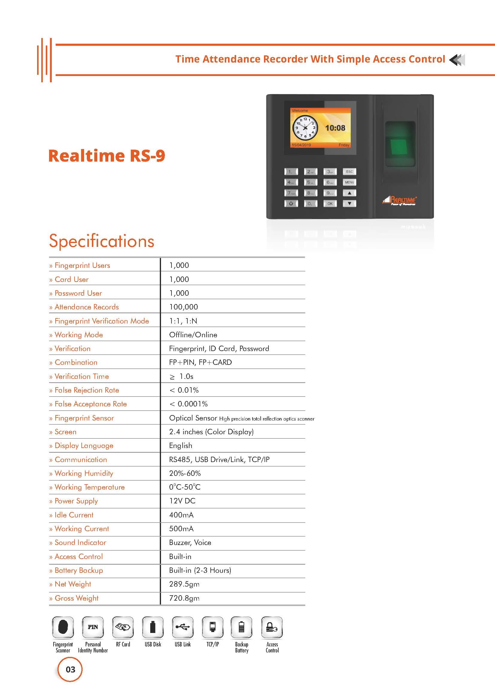 Biometric Attendance Machine - Durable Plastic Design | Efficient Attendance Tracking System