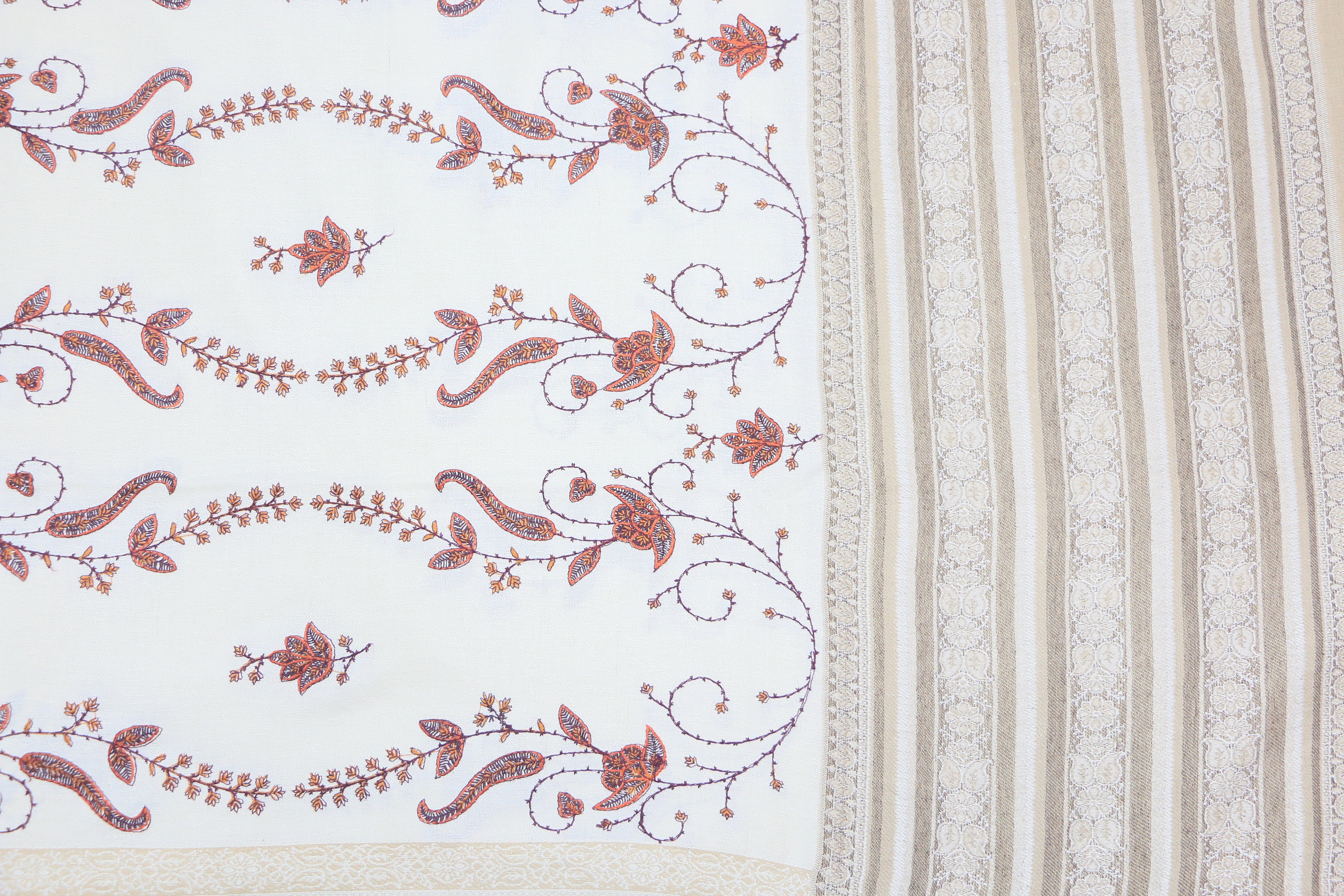 Multiple Color Available Embroidered Pearl Shawl