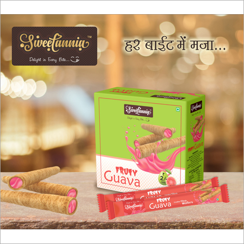 Fruity Guava Center Filled Wafers - Eggless, Moisture-proof Packaging, 6 Months Shelf Life | Guava Flavor, Bar Shape, Crafted With Quality Ingredients