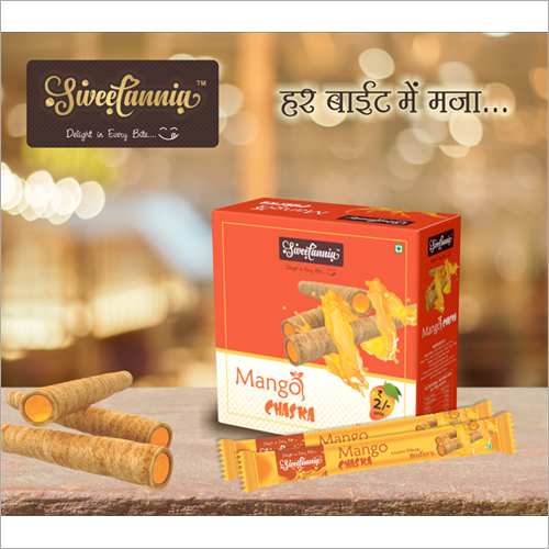 Mango Chaska Center Filled Wafers - Multi Grain Cream , Crisp And Rich Mango Flavor With Nil Fat Content, Shelf Life Of 6 Months