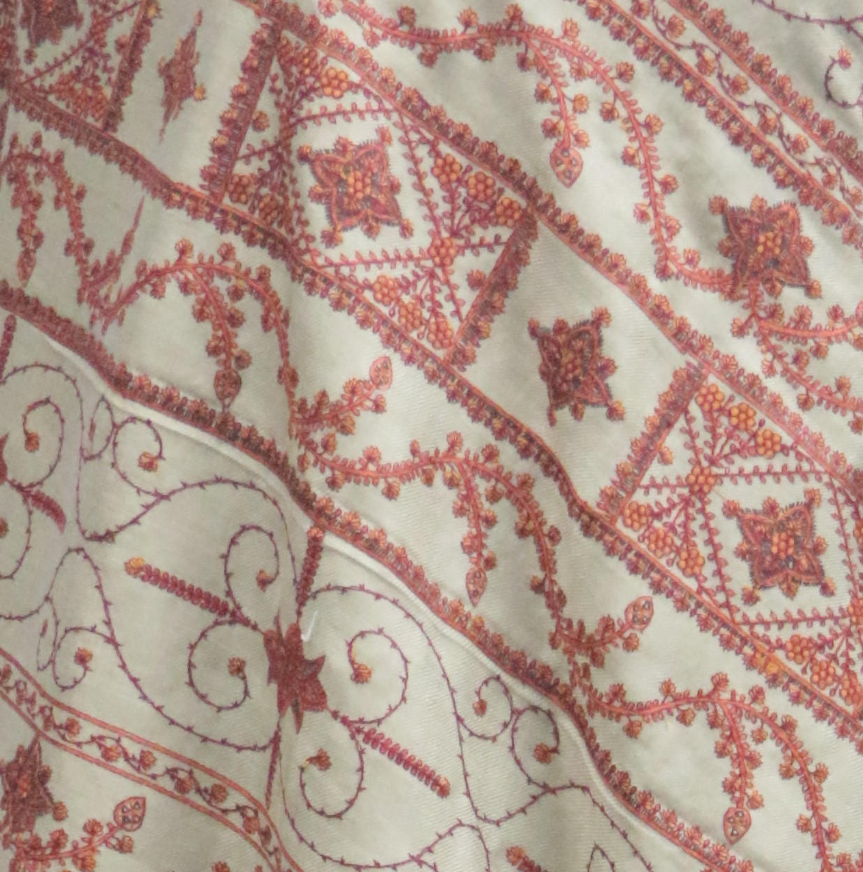 The Taj Shawl - Wool, 40x80 Inches | Embroidered Pattern, Multiple Colors For Daily, Evening, Meditation, Prayer Use