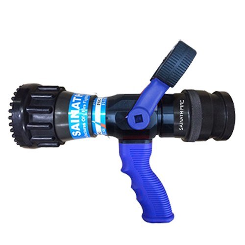 Fire Hose Nozzle - Lightweight Hard Coat Anodized Aluminium, 2 inch Inlet, Flow Rate: 300 to 950 LPM, 120 & 130 Degree Spray Angle, Rubber Bumper