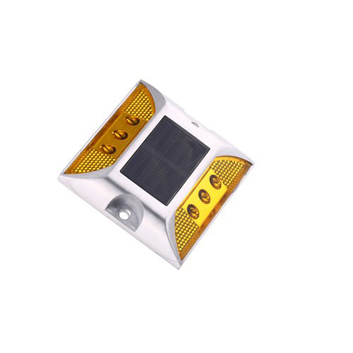 Solar Road Stud - Aluminum, 100x100x50 mm | 100 Lumens, 2W Monocrystalline Solar Panel, IP67 Rated, LiFePO4 Battery, DOT Approved