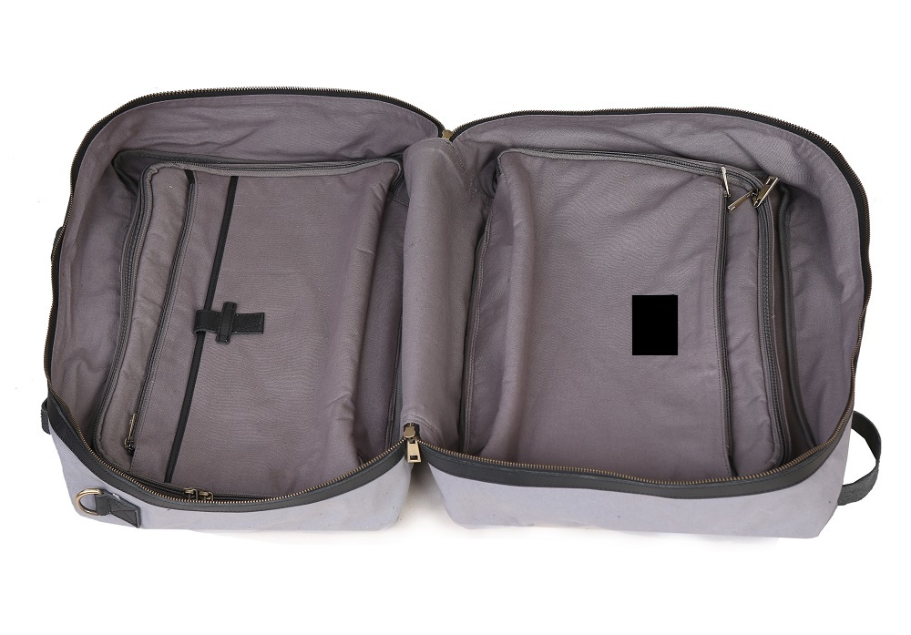 Blue Waxed Canvas & Superior Leather Travel Bag.