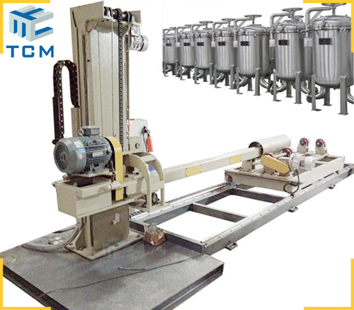 Steel Filter Housing Automatic Polishing Machine - Steel Material, 3500x1600x2900 Mm Size, Grey/blue/red Color | 18-month Warranty, Computerized Control, 0.8 Mpa Air Pressure
