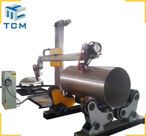 Stainless Steel Automatic Tank Shell Buffing Machine - 3500x1600x3080 mm, Grey/Blue/Red Finish, 18 Month Warranty, 12 kW Power, 2500 kg Weight