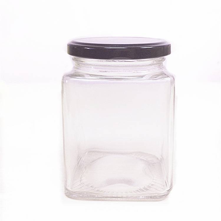 Popular Sell Square Shaped Glass Jar Fror Honey