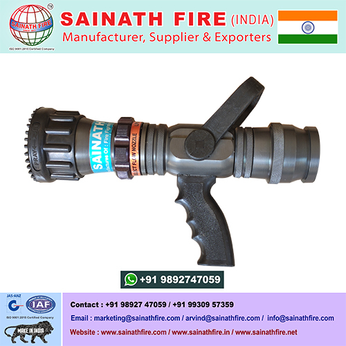 Selectable Fire Nozzle - Aluminium Alloy Hard Anodized, 1 1/2" BSP Female Inlet | 2 Year Warranty, Pressure 7 kg/cm2, Flow Settings 110 to 1000 LPM