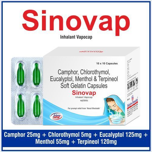 Camphor 25mg + Chlorothymol 5mg + Eucalyptus Oil 125mg+ Menthol 55mg + Terpineol 120mg