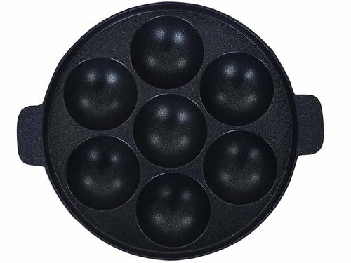 7 Cavity Nirlon Nonstick Mini Patra - Aluminium, 20 cm, Red & Black | 5 Layer Nonstick Spray Coated, Ergonomic Handle, Compatible with Gas Stove