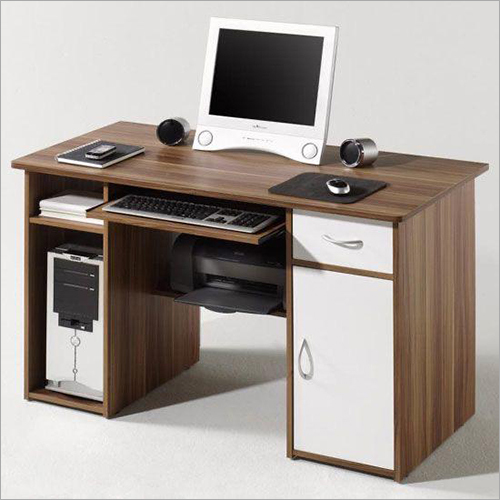 Modern Wooden Computer Table - Handmade Durable Wooden Design | Polished Finish, Customizable Heights & Widths for Ultimate Organization