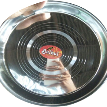 Stainless Steel Thali - Polished Surface Finish | Silver Color, Ideal for Household Use