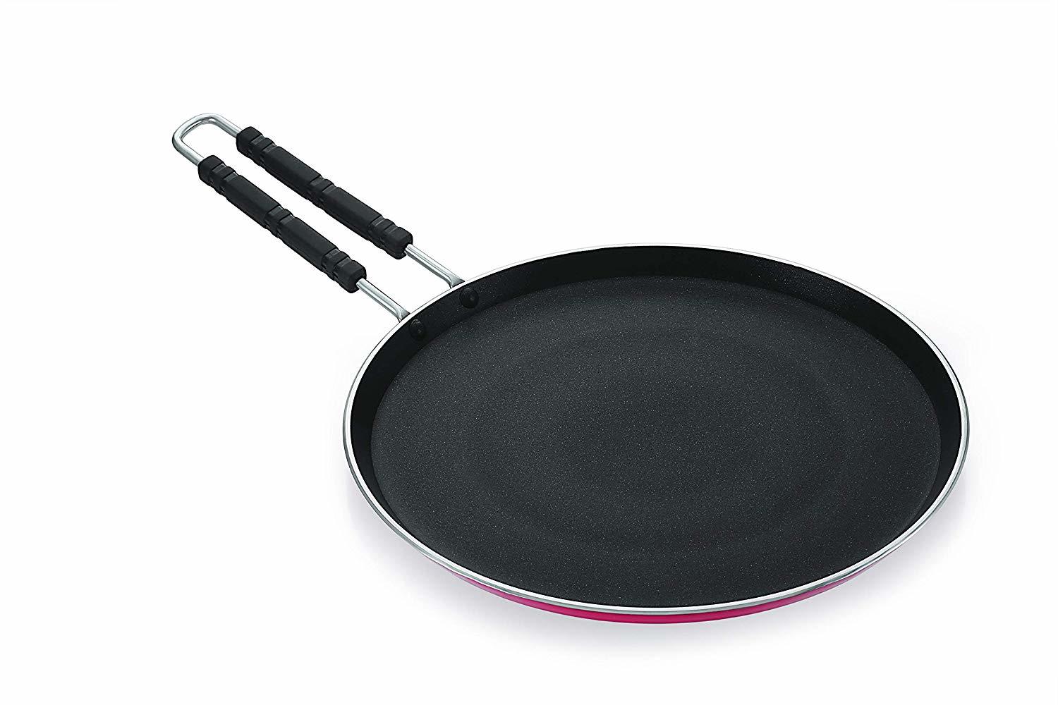 30cm Nirlon Non-stick Chapati Tawa - Aluminium Alloy, 3 Layer Reinforced Nonstick Coating, 750g , Cool-touch Handle, Easy To Clean, Stain Resistant