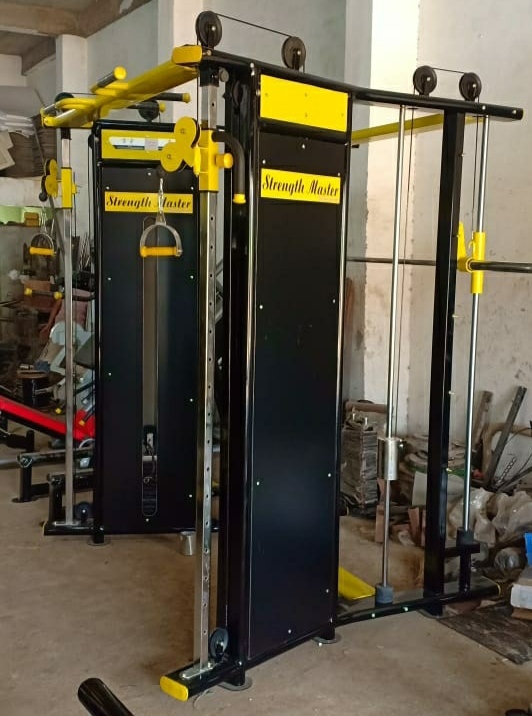 Functional Trainer With Smith Machine - Mild Steel, 55x87x93 Inch, Plate Load Resistance | Adjustable, Durable Design, Advanced Double Effect Welding Technology, Supports Up To 500 Kgs Load